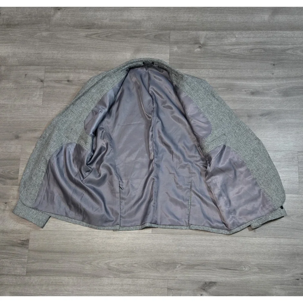 Coofandy Men's 1-Button Sports Coat Blazer Jacket Gray Size 3XL Pockets - Picture 1 of 14
